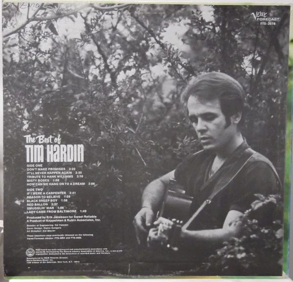 Tim Hardin - The Best Of Tim Hardin (LP, Comp, RP, MGM) (Very Good Plus (VG+)) - Image 2