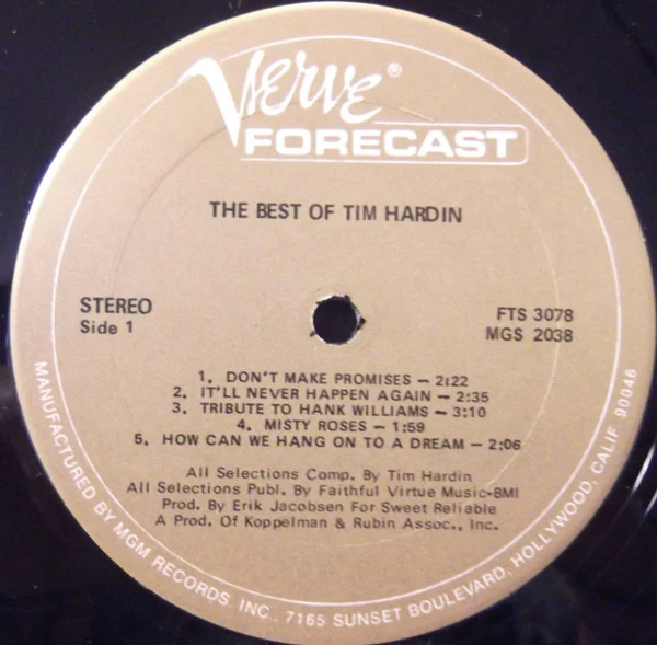 Tim Hardin - The Best Of Tim Hardin (LP, Comp, RP, MGM) (Very Good Plus (VG+)) - Image 3