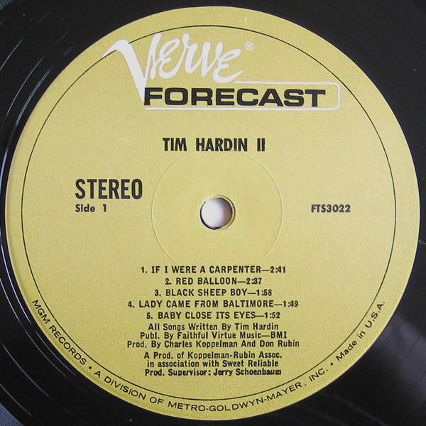 Tim Hardin - Tim Hardin 2 (LP, Album) (Good Plus (G+)) - Image 3