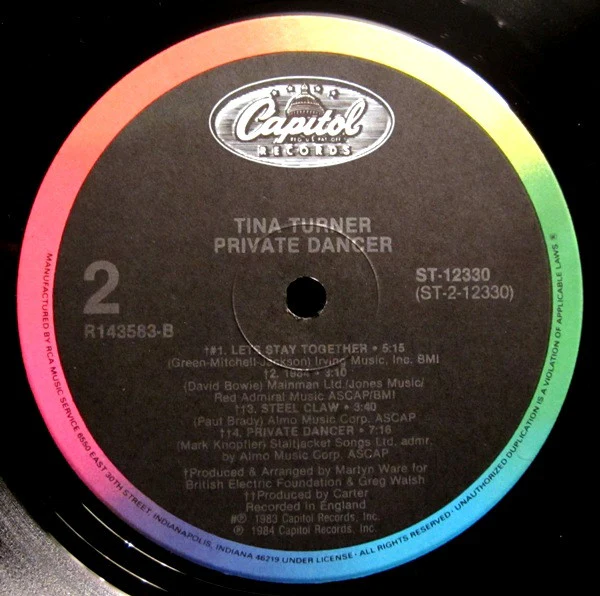 Tina Turner - Private Dancer (LP, Album, Club, RCA) (Very Good Plus (VG+)) - Image 4