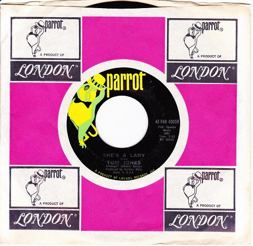 Tom Jones - She's A Lady (7", Single, Styrene, Pit) (Very Good Plus (VG+)) - Image 3