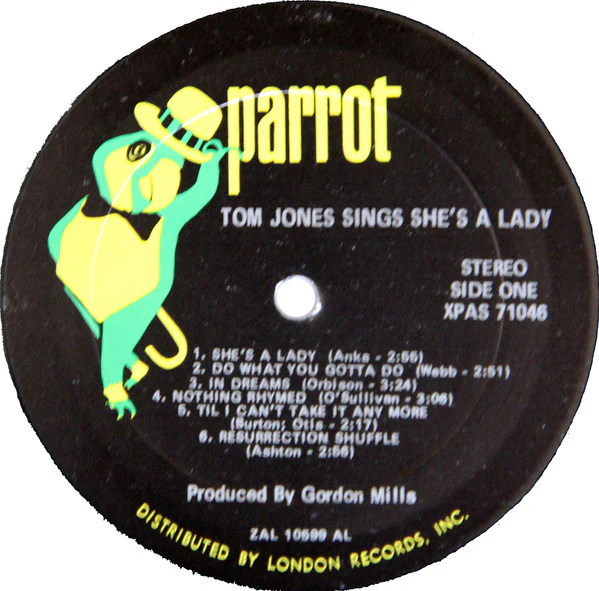 Tom Jones - Tom Jones Sings She's A Lady (LP, Album, AL ) (Very Good (VG)) - Image 3