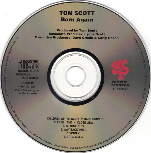 Tom Scott - Born Again (CD, Album, Club) (Near Mint (NM or M-)) - Image 3