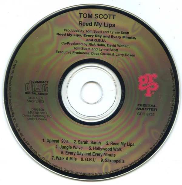 Tom Scott - Reed My Lips (CD, Album, Club) (Near Mint (NM or M-)) - Image 3