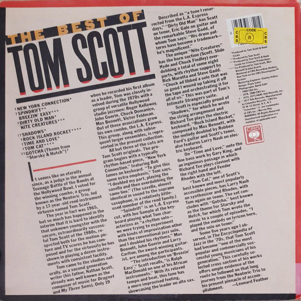 Tom Scott - The Best Of Tom Scott (LP, Comp) (Very Good Plus (VG+)) - Image 2