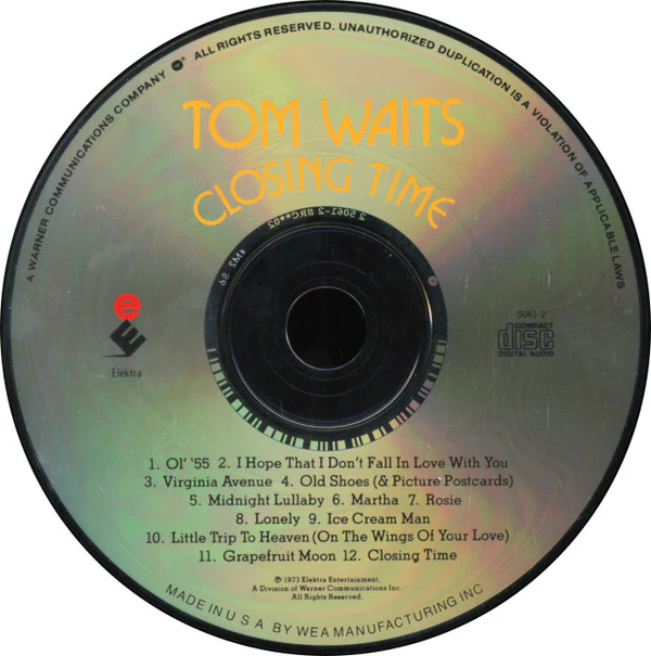 Tom Waits - Closing Time (CD, Album, RE, RP, Com) (Very Good Plus (VG+)) - Image 3