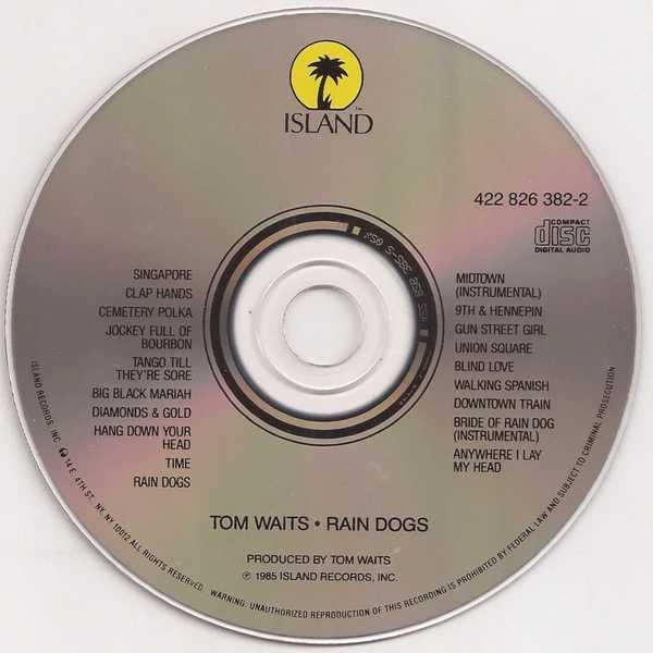 Tom Waits - Rain Dogs (CD, Album) (Very Good Plus (VG+)) - Image 5