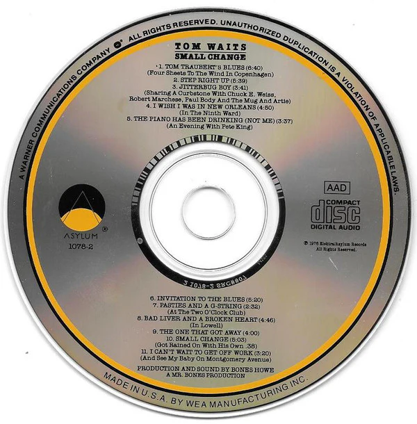Tom Waits - Small Change (CD, Album, RE, RP) (Very Good Plus (VG+)) - Image 3