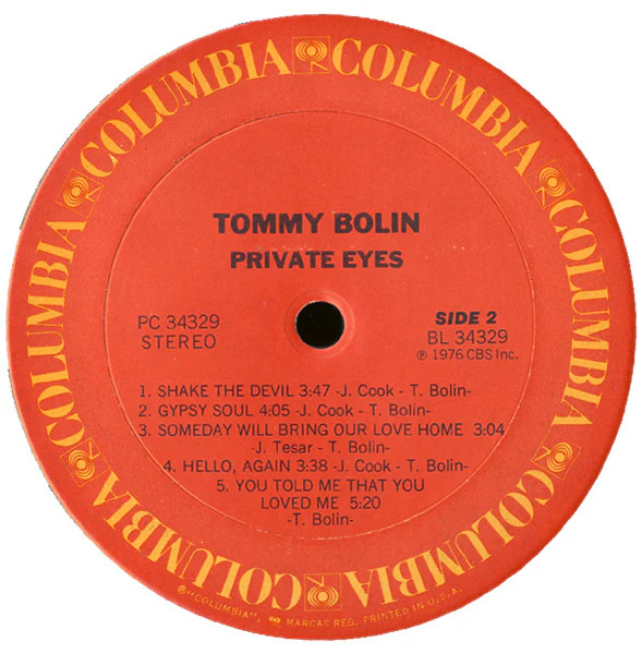 Tommy Bolin - Private Eyes (LP, Album, RE) (Very Good Plus (VG+)) - Image 4