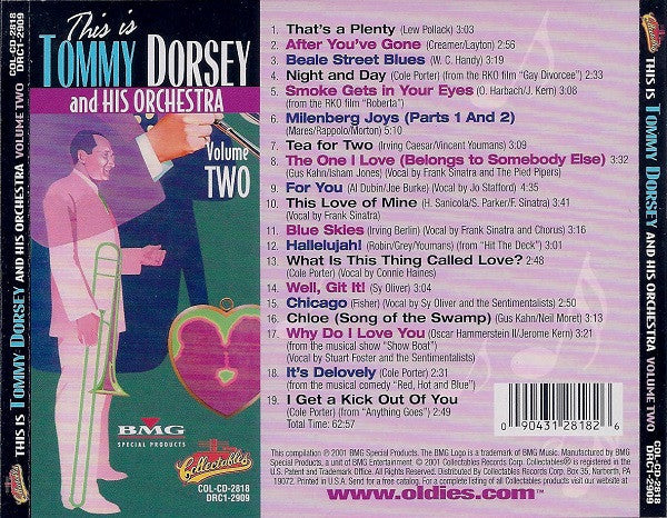 Tommy Dorsey And His Orchestra - This Is Tommy Dorsey And His Orchestra Volume Two (CD, Comp) (Near Mint (NM or M-)) - Image 2