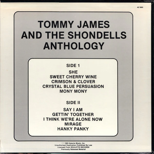 Tommy James & The Shondells - Anthology (LP, Comp) (Mint (M)) - Image 2