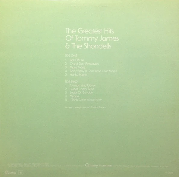 Tommy James & The Shondells - Greatest Hits (LP, Comp, RE) (Near Mint (NM or M-)) - Image 2
