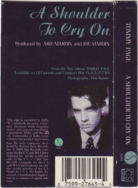 Tommy Page - A Shoulder To Cry On (Cass, Single, Spe) (Near Mint (NM or M-)) - Image 2
