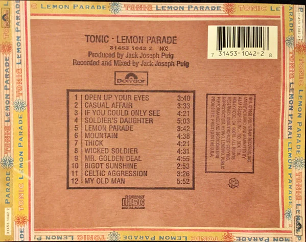 Tonic - Lemon Parade (CD, Album) (Near Mint (NM or M-)) - Image 2