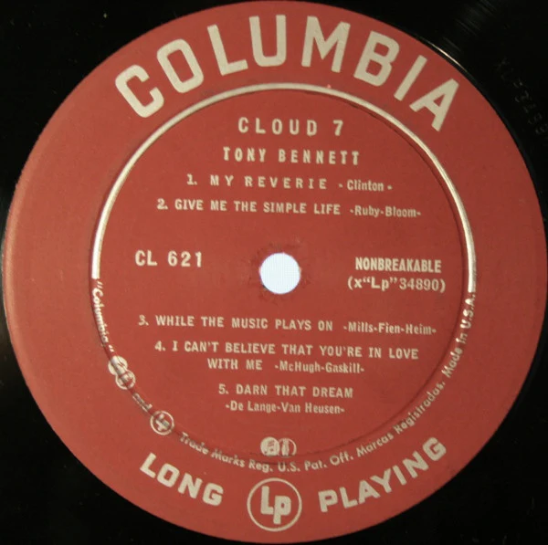 Tony Bennett Featuring Chuck Wayne - Cloud 7 (LP, Album, Mono) (Very Good (VG)) - Image 4