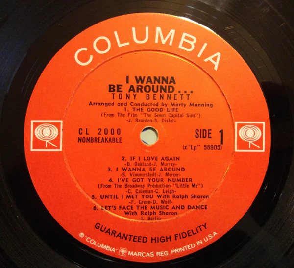 Tony Bennett - I Wanna Be Around (LP, Album, Mono) (Very Good Plus (VG+)) - Image 3