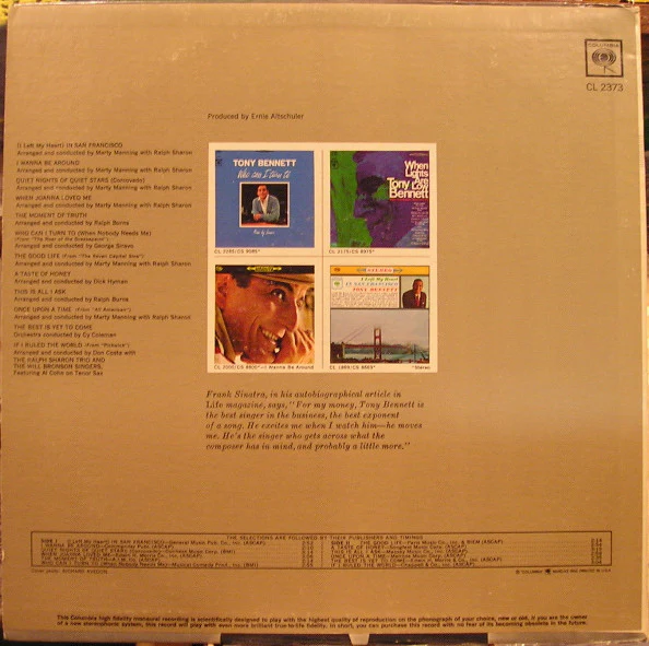 Tony Bennett - Tony's Greatest Hits, Volume III (LP, Comp, Mono, Ter) (Near Mint (NM or M-)) - Image 2