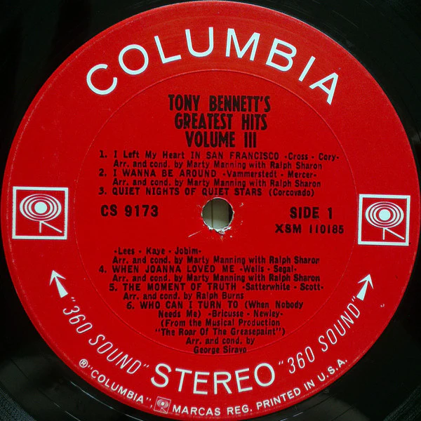 Tony Bennett - Tony's Greatest Hits Volume III (LP, Comp, RE) (Near Mint (NM or M-)) - Image 3