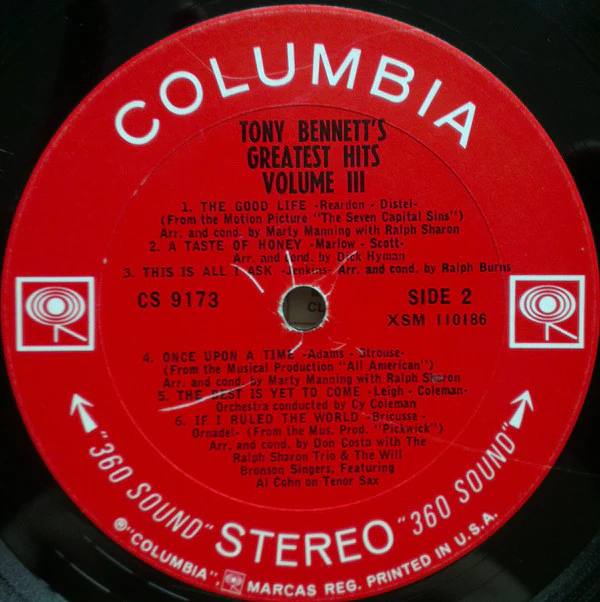 Tony Bennett - Tony's Greatest Hits Volume III (LP, Comp, RE) (Near Mint (NM or M-)) - Image 4