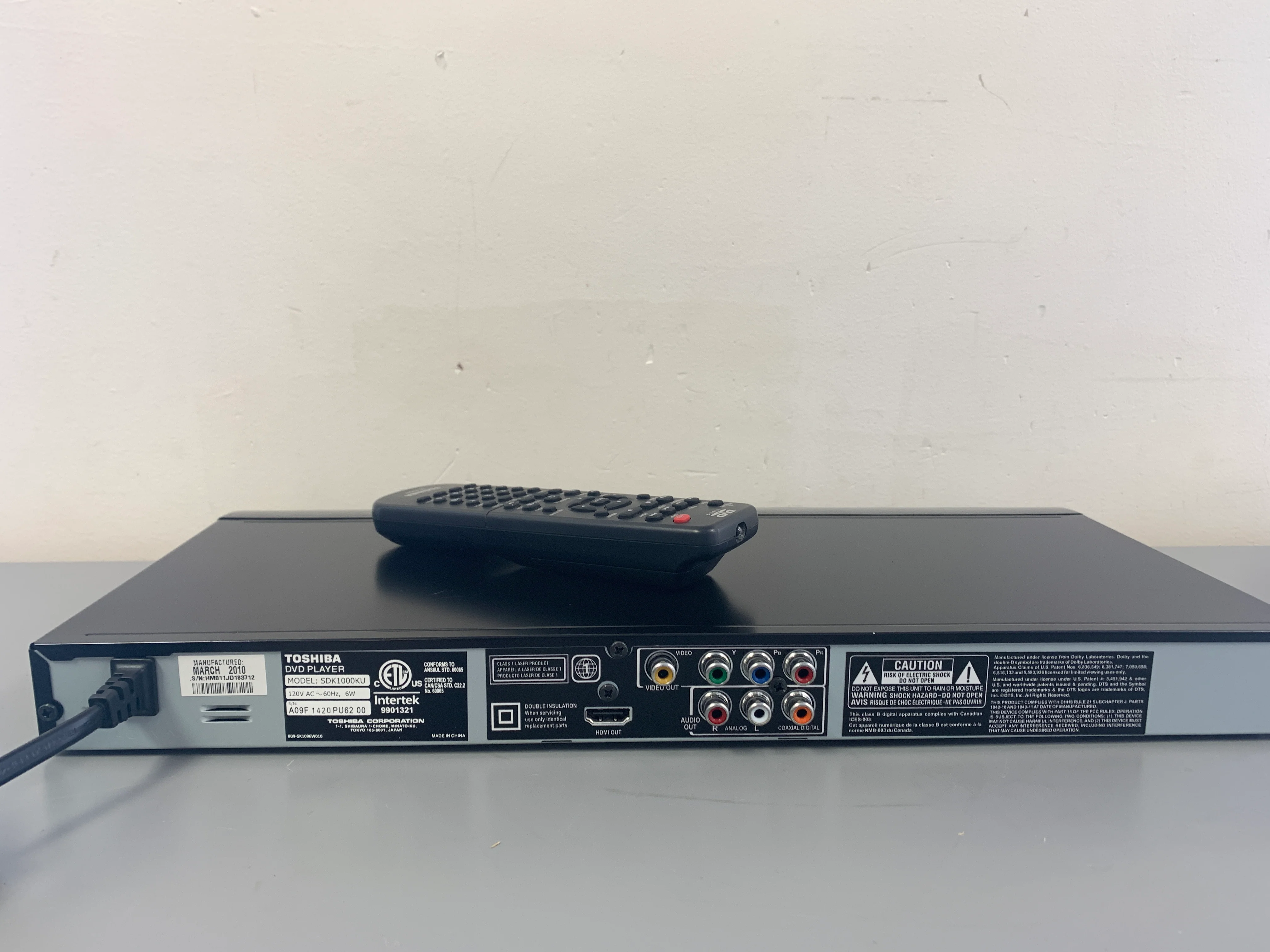 Toshiba SDK1000 DVD/CD Player * Remote - Image 7