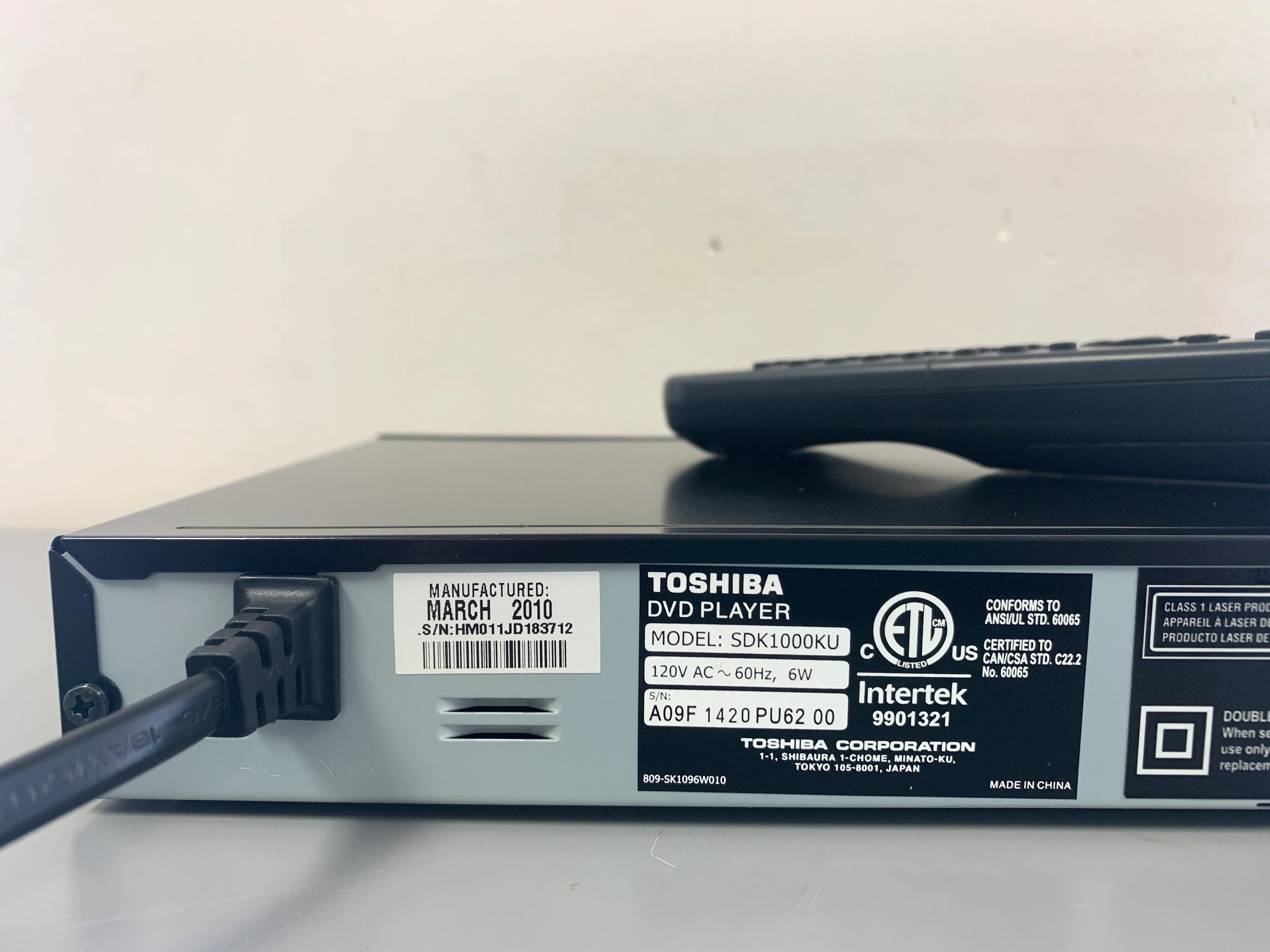 Toshiba SDK1000 DVD/CD Player * Remote - Image 8
