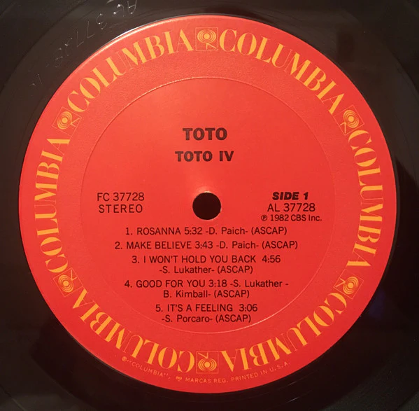 Toto - Toto IV (LP, Album, Pit) (Very Good Plus (VG+)) - Image 3