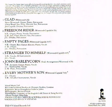 Traffic - John Barleycorn Must Die (CD, Album, Club, RE) (Very Good Plus (VG+)) - Image 2