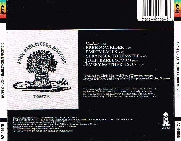 Traffic - John Barleycorn Must Die (CD, Album, Club, RE) (Very Good Plus (VG+)) - Image 3