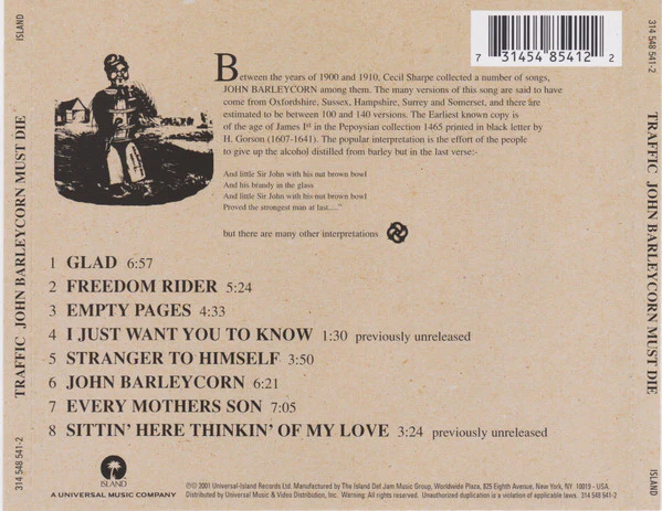 Traffic - John Barleycorn Must Die (CD, Album, RE, RM) (Near Mint (NM or M-)) - Image 2
