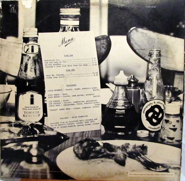 Traffic - Welcome To The Canteen (LP, Album, Ter) (Very Good Plus (VG+)) - Image 2