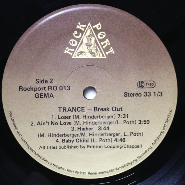 Trance - Break Out (LP, Album) (Very Good Plus (VG+)) - Image 4