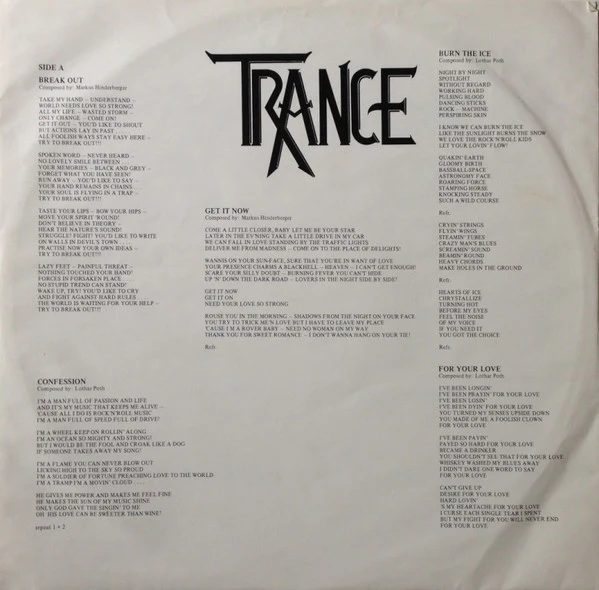 Trance - Break Out (LP, Album) (Very Good Plus (VG+)) - Image 5