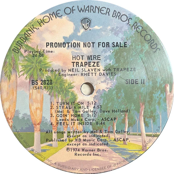 Trapeze - Hot Wire (LP, Album, Promo) (Very Good (VG)) - Image 4