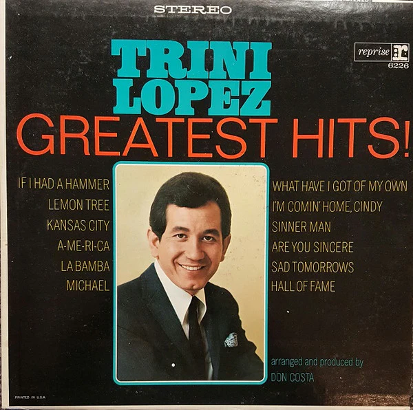 Trini Lopez - Greatest Hits! (LP, Album, Comp) (Very Good Plus (VG+))