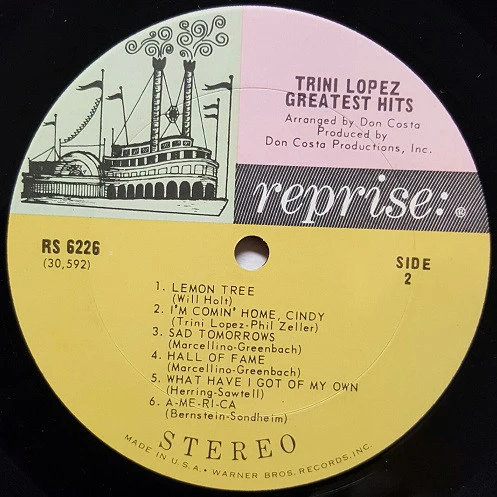 Trini Lopez - Greatest Hits! (LP, Album, Comp) (Very Good Plus (VG+)) - Image 4