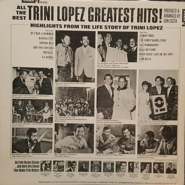 Trini Lopez - Greatest Hits! (LP, Album, Comp) (Very Good Plus (VG+)) - Image 2