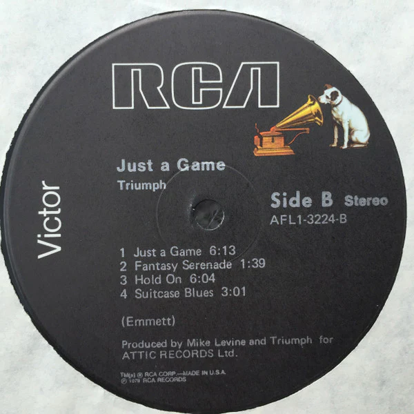 Triumph - Just A Game (LP, Album, Ind) (Good Plus (G+)) - Image 5
