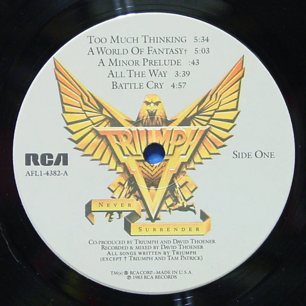 Triumph  - Never Surrender (LP, Album) (Very Good Plus (VG+)) - Image 3