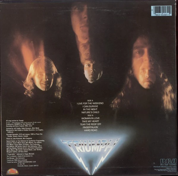 Triumph - Progressions Of Power (LP, Album, RE, Ind) (Good Plus (G+)) - Image 2