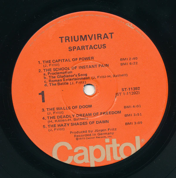 Triumvirat - Spartacus (LP, Album, Win) (Very Good Plus (VG+)) - Image 5