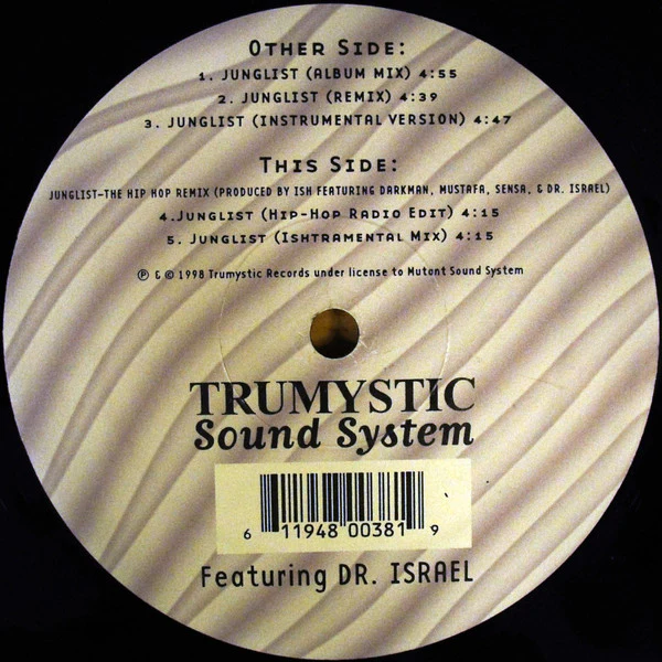 Trumystic Sound System* Featuring Dr. Israel - Junglist (12") (Very Good Plus (VG+)) - Image 2