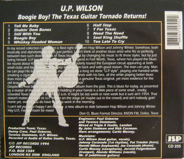 U.P. Wilson - Boogie Boy! The Texas Guitar Tornado Returns! (CD, Album) (Very Good Plus (VG+)) - Image 2