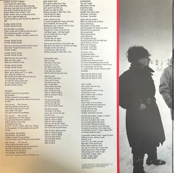 U2 - War (LP, Album, SP ) (Near Mint (NM or M-)) - Image 3