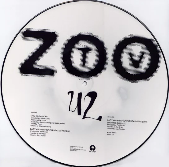 U2 - Zoo Station (12", Ltd, Pic, Promo) (Near Mint (NM or M-))
