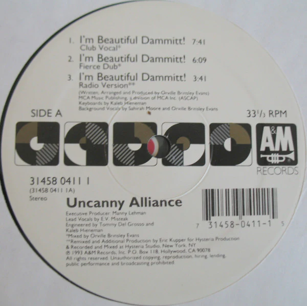 Uncanny Alliance - I'm Beautiful Dammitt! (12") NEW & SEALED - Image 3