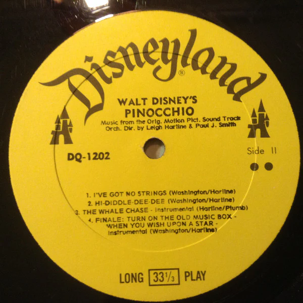 Unknown Artist - Walt Disney's Pinocchio (LP, Yel) (Very Good Plus (VG+)) - Image 4