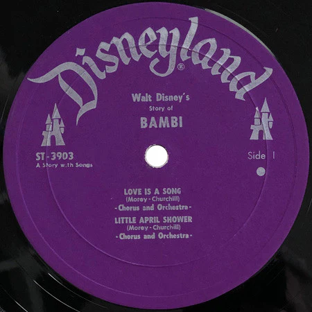 Unknown Artist - Walt Disney's Story And Songs From Bambi (LP) (Very Good Plus (VG+)) - Image 4