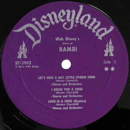 Unknown Artist - Walt Disney's Story And Songs From Bambi (LP) (Very Good Plus (VG+)) - Image 5