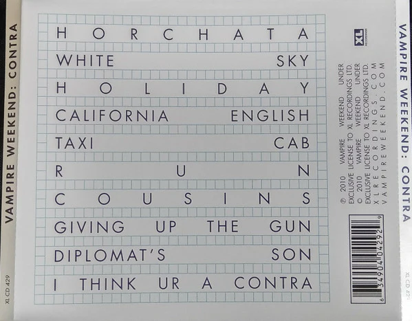 Vampire Weekend - Contra (CD, Album, RE, arv) (Very Good Plus (VG+)) - Image 2