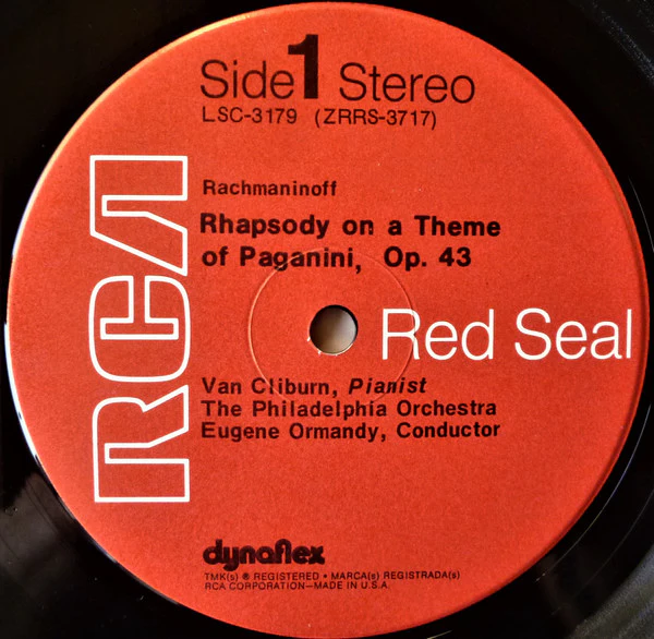Van Cliburn, Sergei Vasilyevich Rachmaninoff / Franz Liszt, The Philadelphia Orchestra, Eugene Ormandy - Rhapsody On A Theme Of Paganini / Concerto No. 2 In A (LP, Album) (Very Good Plus (VG+)) - Image 3